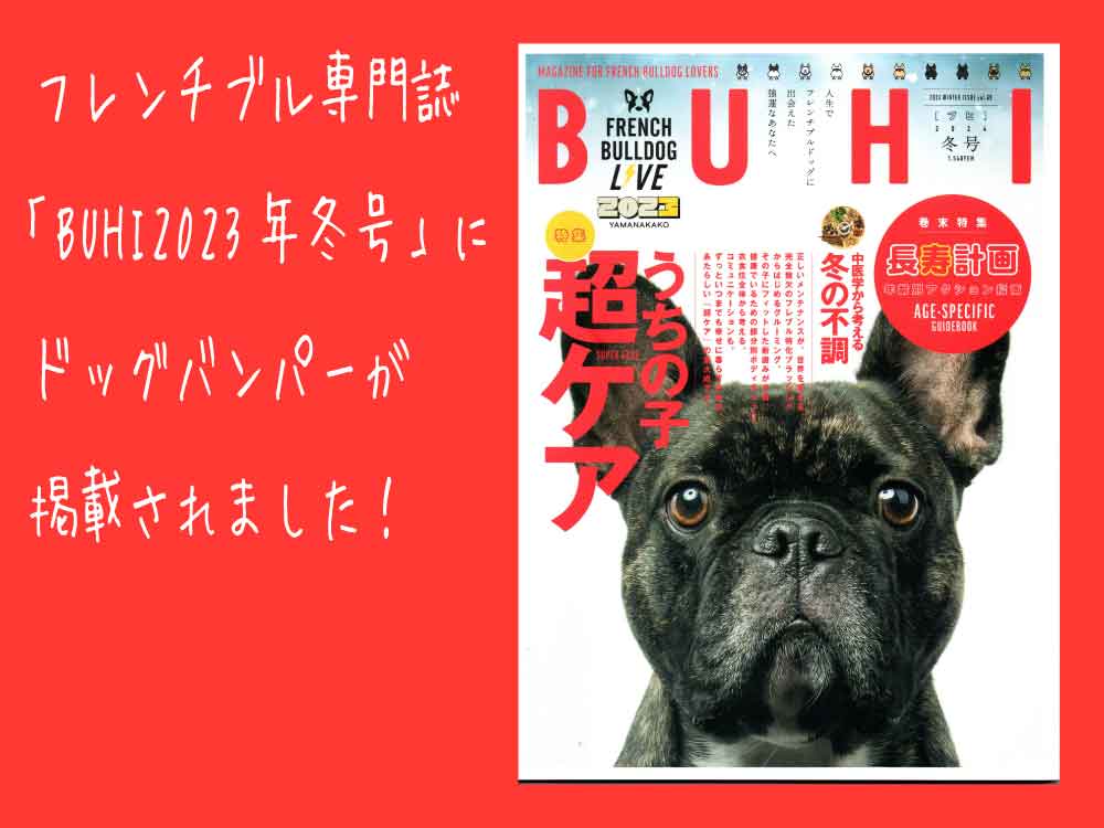 ドッグバンパーがフレンチブル専門誌「BUHI冬号」に掲載されました！